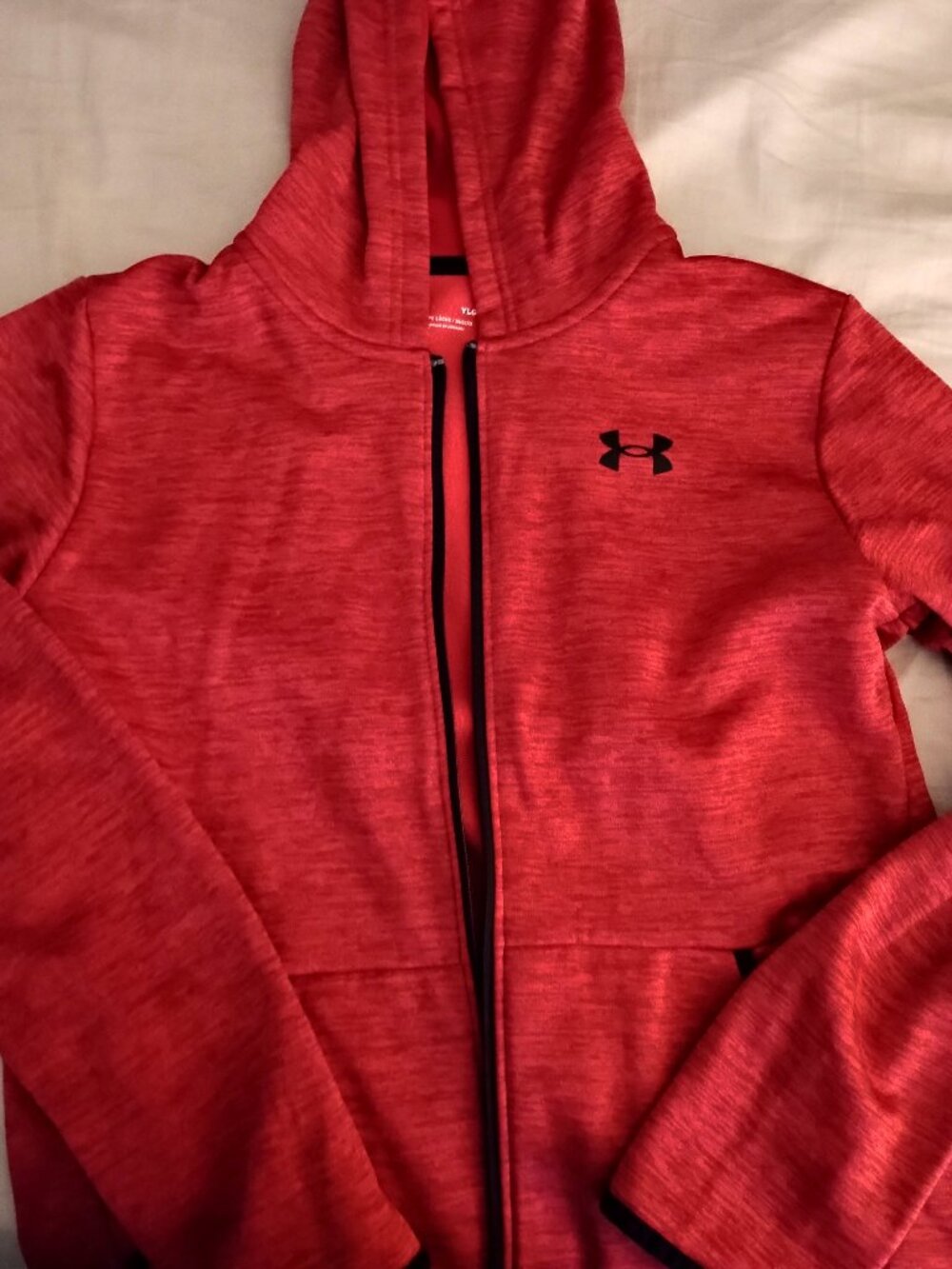 Boys Under Armour Zip Up Hoodie Large Red